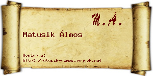 Matusik Álmos névjegykártya